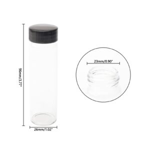 JIUWU 8Pcs Clear Glass Sample Bottles 40ml Small Collection Vials 1.35Oz Glass Storage Vials Bottles Tubes Jars with 8 Funnels