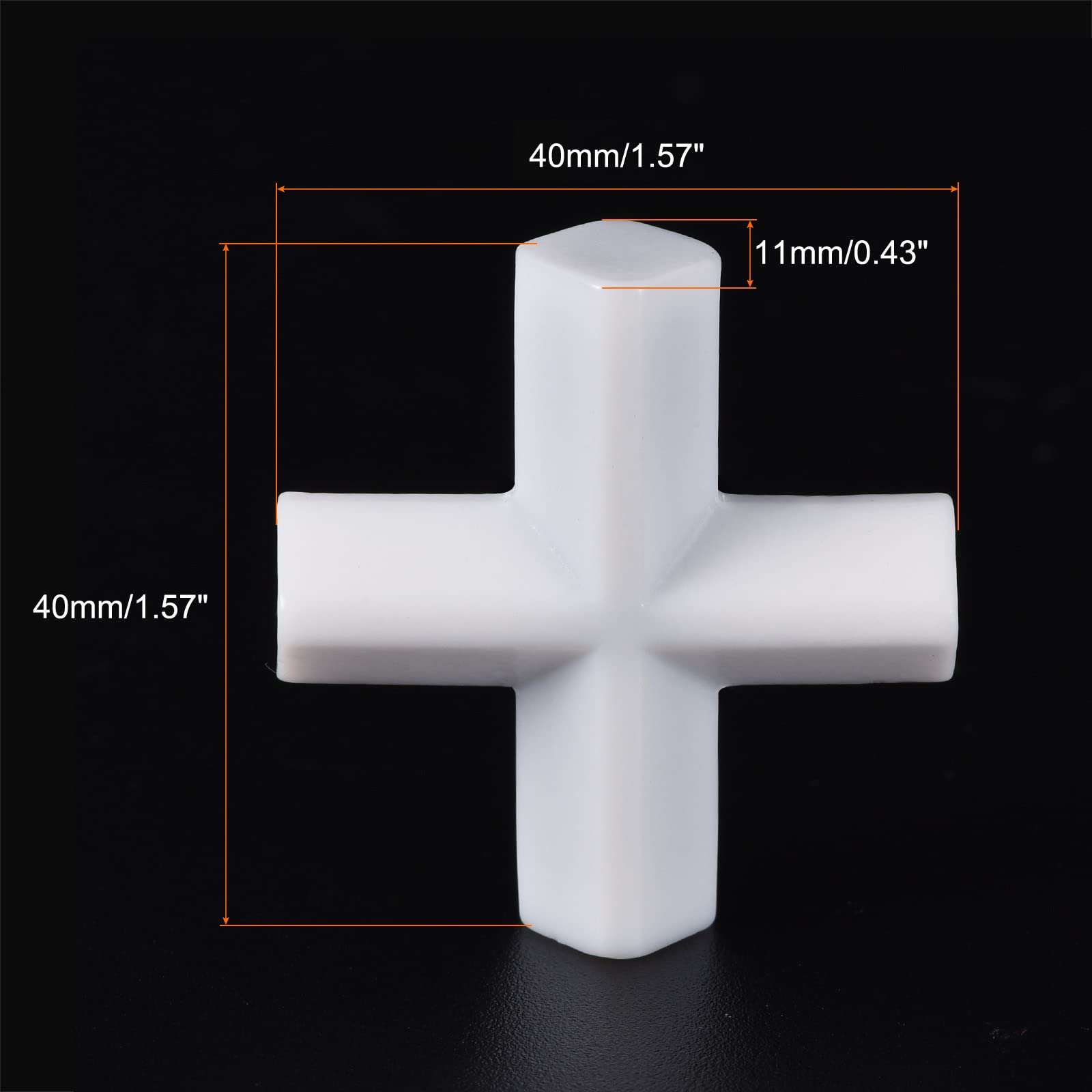 MECCANIXITY Magnetic Stirrer Mixer Stir Bar Rod 40mm(1.57") Cross Shape Coating Magnet White for Laboratory