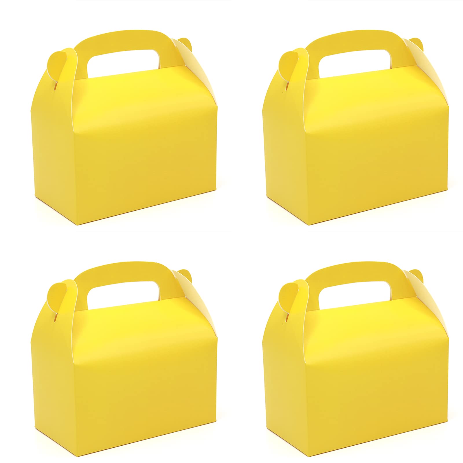 Oletx 30-Pack Yellow Party Favor Treat Boxes, Goodie Boxes, Candy Box, Gable Paper Gift Boxes with Handles Perfect for Construction Party and Chic Yellow Submarine Party Decoration Supplies