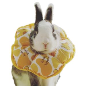 adjustable rabbit protection cone collar, waterproof pet recovery collar for rabbit chinchilla guinea pigs after surgery wound healing,elizabeth e-collar for small animals (xs (3.9''-7.9''), yellow)