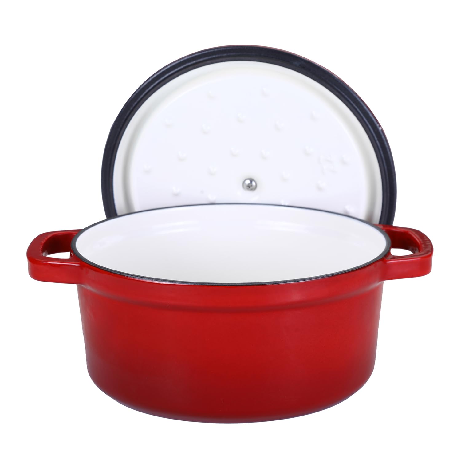 Healthy Choices 3 Qt Small Enameled Cast Iron Dutch Oven Pot with Lid, Mini Dutch Oven for Sourdough Bread Baking, Enamel Coating Cookware, Christmas Gift for Mom, Oven Safe upto 500° F, Red