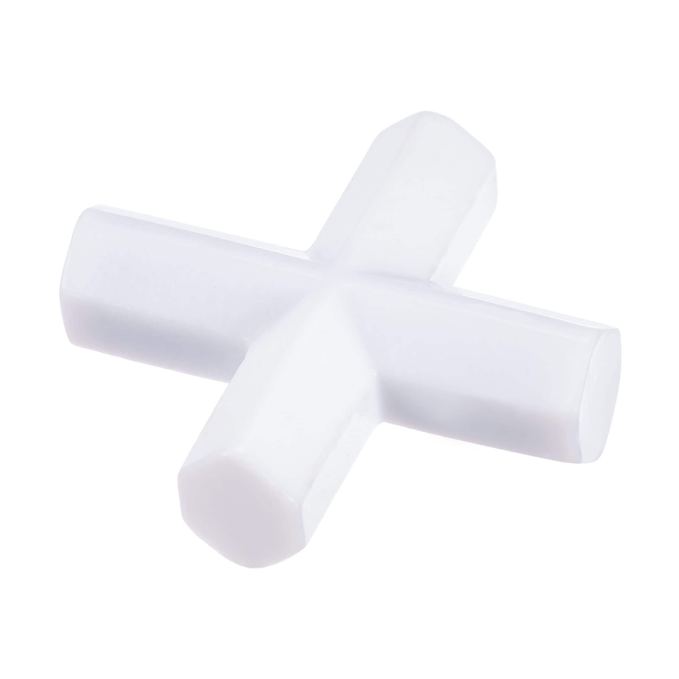 MECCANIXITY Magnetic Stirrer Mixer Stir Bar Rod 40mm(1.57") Cross Shape Coating Magnet White for Laboratory