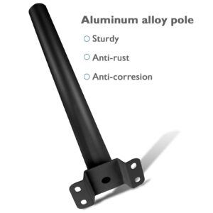 LERMITY Black Mounting Pole Pick Arm for Solar Street Light Metal LED Light Mounting Bracket (2 Pack)