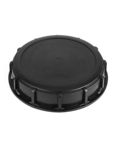 qwork black 6" solid cap compatible with mauser ibc tote - high density polyethylene (hdpe) - industrial-grade secure seal - resistant to impact and harsh chemicals