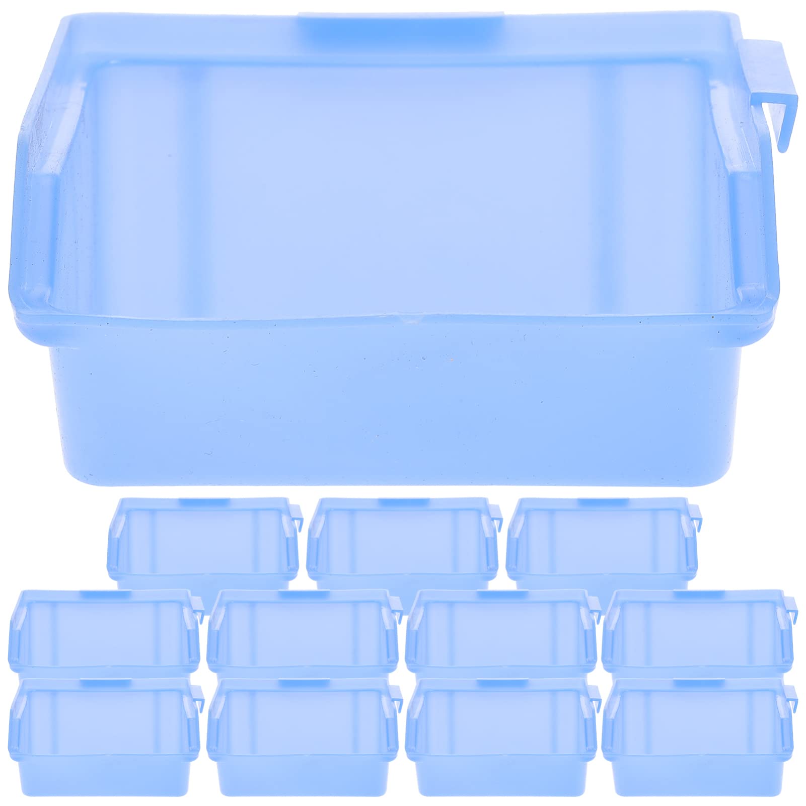 DOITOOL 12PCS Plastic Storage Bin Hanging Stacking Containers, Stackable Storage Bins Workshop Tool Organizer Bins for Parts Garage, 10X9X4. 5CM