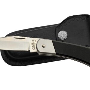 Szco Supplies 8.5” Black G10 Handled Lock Back Folding EDC Utility Knife with Leather Sheath