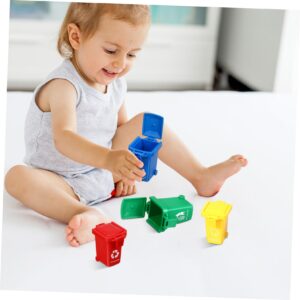 Vaguelly Toddler Toys Kids Toys Kids Toys 4Pcs Trash Desk Mini Plastic Trash Can Small Waste Bin Garbage Trucks Trash Cans Mini Storage Containers Recycle Bin Recycle Bin Kids Toys