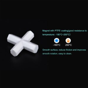 MECCANIXITY Magnetic Stirrer Mixer Stir Bar Rod 40mm(1.57") Cross Shape Coating Magnet White for Laboratory