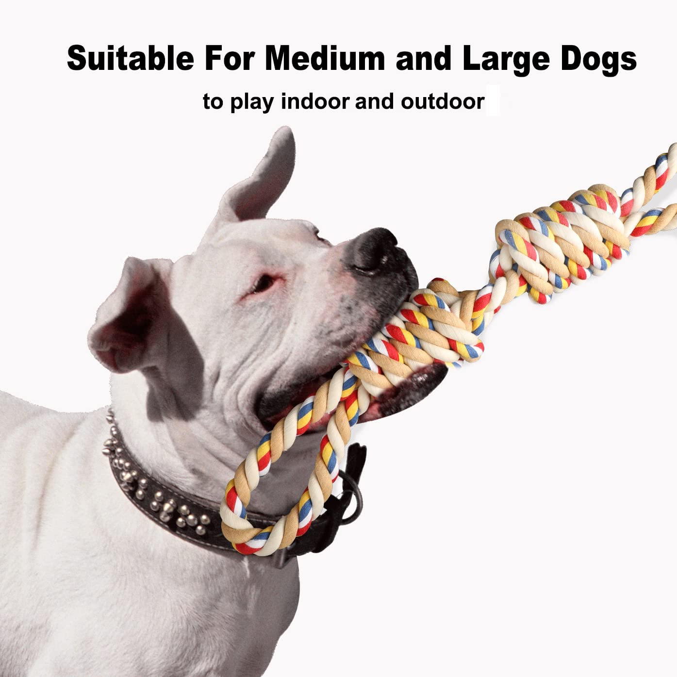 YARCHONN Rope Toys for Large Strong Dogs, Durable Sturdy 2-Knots Rope, Tough Dog Chew Toy Interactive Rope Toy for Large Medium Breeds Aggressive Chewers