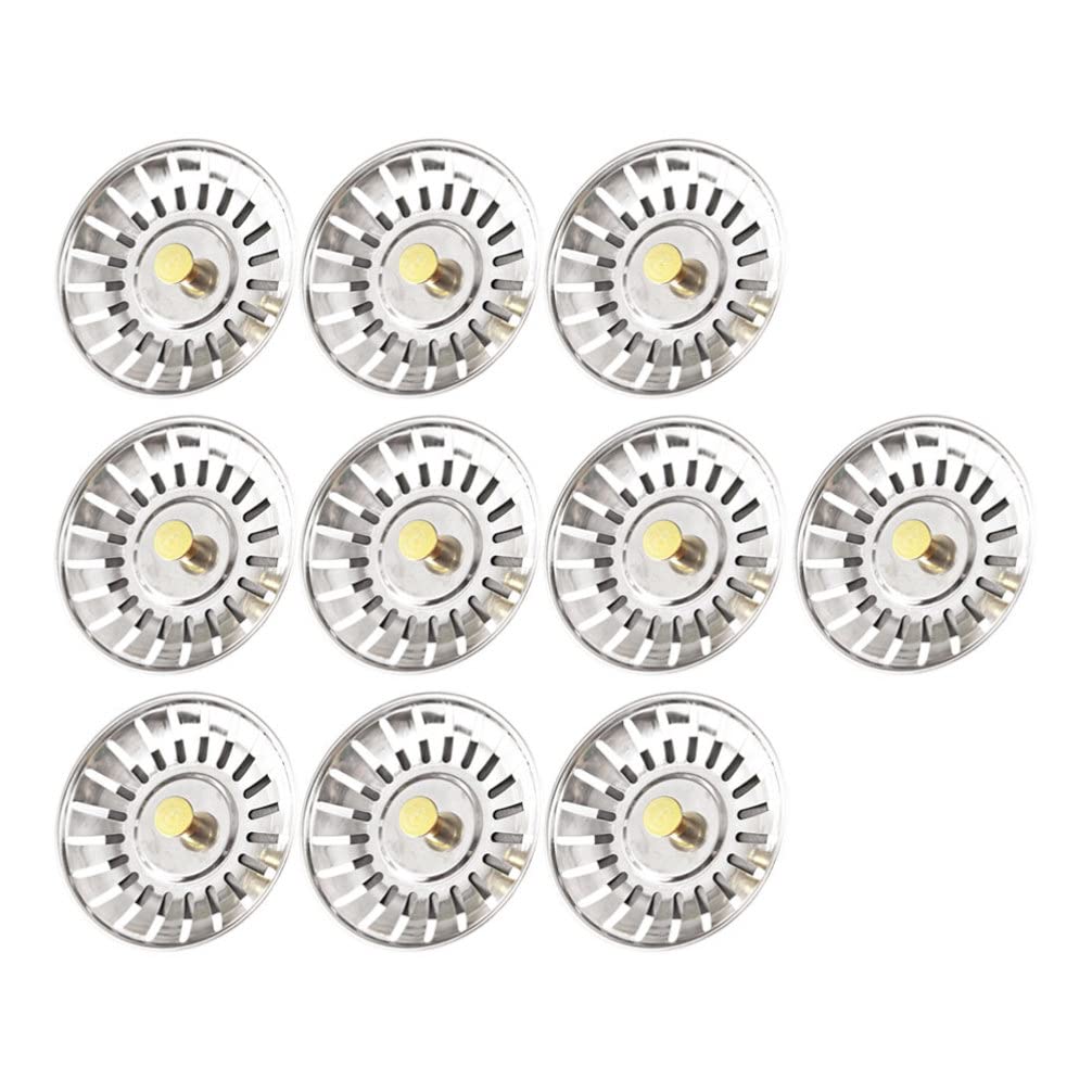 HEMOTON 10pcs sink strainer bathtub sink stopper sink basket shower drain covers bathtub drain stopper Kitchen Sink Filter bathtub stopper anti-blocking Sealing water cover Stainless steel