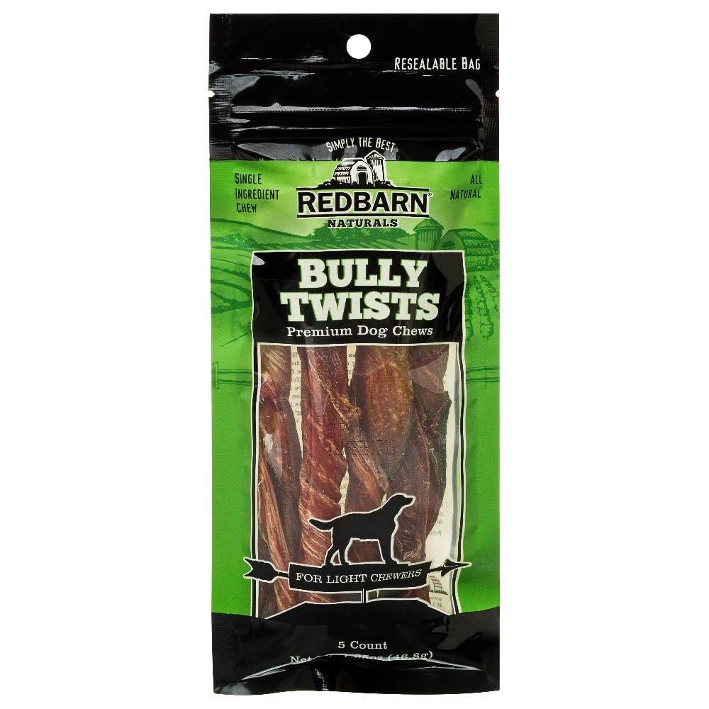 Redbarn Bully Twists (Twisted Pizzle) 5-Count (Pack of 24)