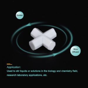 MECCANIXITY Magnetic Stirrer Mixer Stir Bar Rod 25mm(1") Cross Shape Coating Magnet White for Laboratory 3Pcs