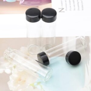 JIUWU 8Pcs Clear Glass Sample Bottles 40ml Small Collection Vials 1.35Oz Glass Storage Vials Bottles Tubes Jars with 8 Funnels