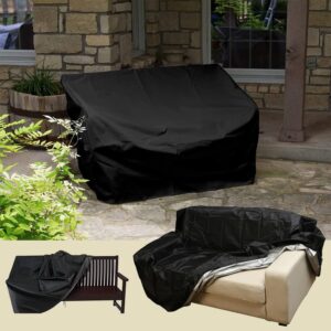 Gicov Patio Loveseat Cover Waterproof Sectional Sofa Couch Bench Cover Heavy Duty Outdoor Furniture Cover with Drawstring for Lawn Garden Indoor Furniture