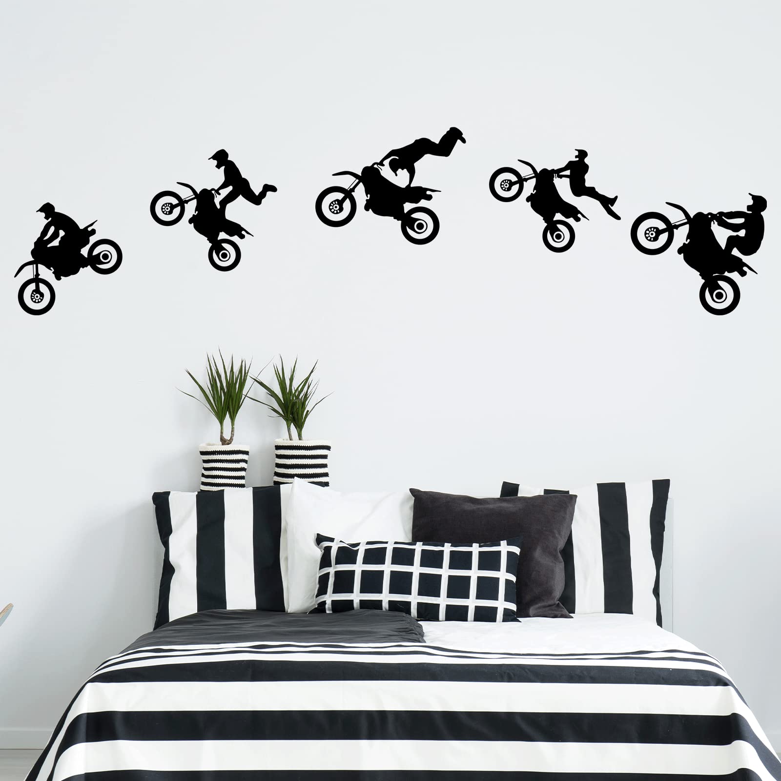 Dirt Bike Stickers Motocross Stickers Motorcycle Wall Decal Sports Wall Stickers for Living Room Bedroom Boys Room Decoration