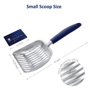 WePet Cat Litter Scoop, Aluminum Alloy Sifter, Kitty Metal Scooper, Deep Shovel, Long Handle, Poop Sifting, Kitten Pooper Lifter, Durable, Heavy Duty, for Litter Box