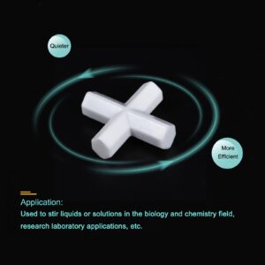 MECCANIXITY Magnetic Stirrer Mixer Stir Bar Rod 40mm(1.57") Cross Shape Coating Magnet White for Laboratory