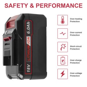 2 Packs 18V 6000mAh Battery Packs Compatible with Einhell Tools X-Change 4511396 4511437neu PXBP-600 PX-BAT52 Cordless Power Tools Battery