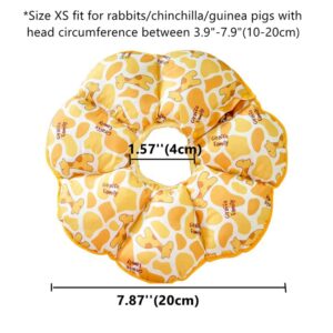 Adjustable Rabbit Protection Cone Collar, Waterproof Pet Recovery Collar for Rabbit Chinchilla Guinea Pigs After Surgery Wound Healing,Elizabeth E-Collar for Small Animals (XS (3.9''-7.9''), Yellow)