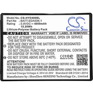 4000mAh/3.8V Replacement Battery for Scanpal EDA71 Scanpal EDA40 EDA50 EDA50hc Scanpal EDA70 Scanpal EDA51 Scanpal EDA50K BAT-EDA50 BATT-EDA40-1 BATT-EDA50K-1 50129589-001 50134176-001 BAT-EDA50US