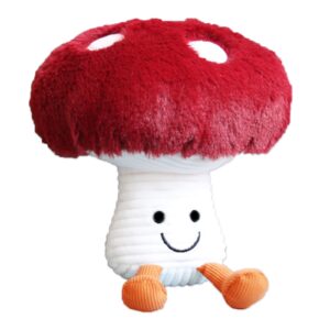 fjzfing cute mushroom plush kawaii smile doll mushroom plushie stuffed animals pillow gifts for kids red 7.9 inches