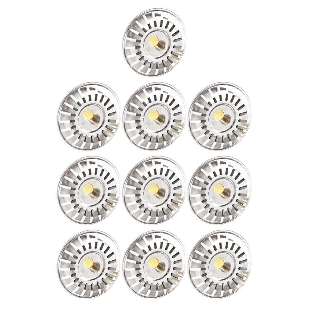 HEMOTON 10pcs sink strainer bathtub sink stopper sink basket shower drain covers bathtub drain stopper Kitchen Sink Filter bathtub stopper anti-blocking Sealing water cover Stainless steel