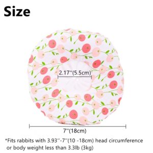 Adjustable Rabbit Protection Cone Collar,Soft Pet Recovery Collar for Rabbits/Chinchilla/Guinea Pigs/Kittens After Surgery Wound Healing,Elizabeth Neck E-Collar for Small Animals (XS, Pink Cherry)