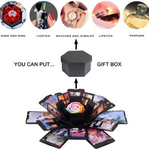 Explosion Gift Box - Photo Box, A Creative Six-sided Gift Box. Love Memory DIY Handmade Photo Album Scrapbook, A Surprising Birthday Gift, Ideal for Weddings, Christmas or Valentine's Day