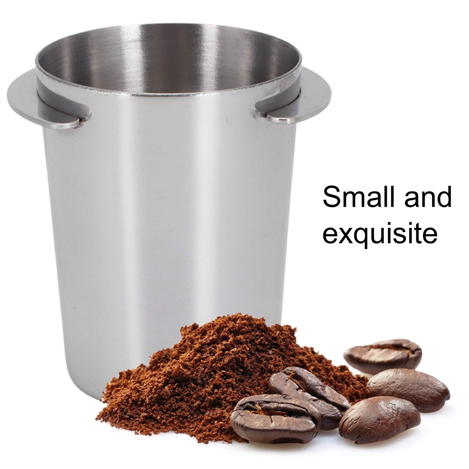 51mm Coffee Dosing Cup Dose Cup Stainless Steel Coffee Machine Handle Dosing Cup Mug Coffee Powder Feeder Part for Milk Tea Shops Homes Coffee Shops