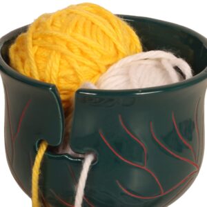 ABHANDICRAFTS Ceramic Yarn Bowl for Knitting – Large Yarn Holder, Crochet Storage, Perfect Funny Gift for Knitters