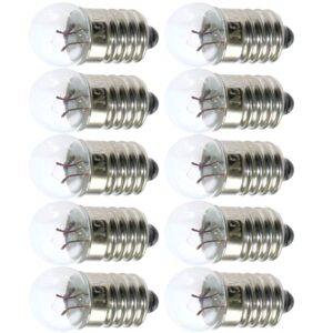 MEETOOT 25pcs E10 Mini Light Bulbs 1.5V 0.3A Physical Electrical Experiment Screw Base Indicator Light Incandescent Bulb Old-Fashioned Flashlight Lamp