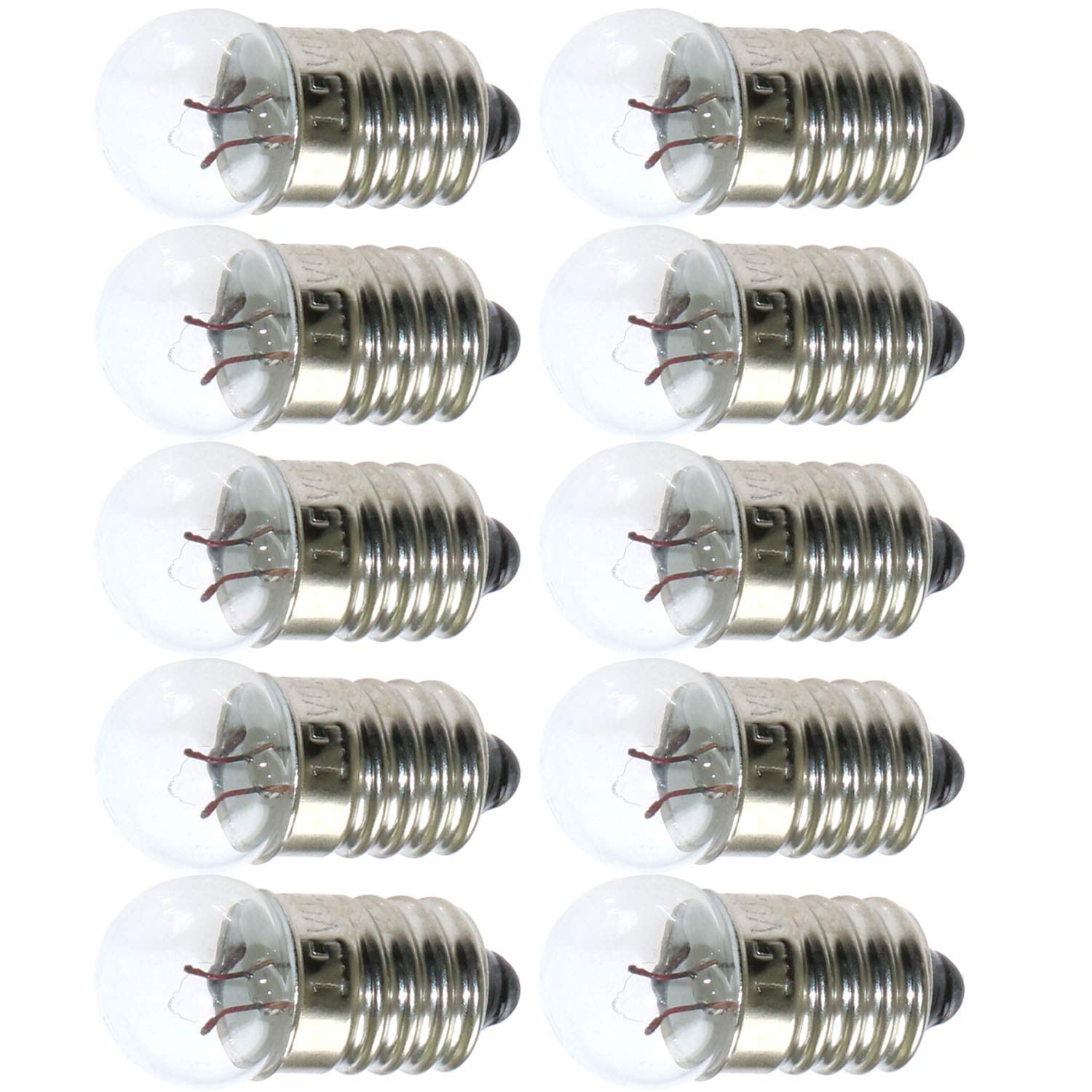 MEETOOT 25pcs E10 Mini Light Bulbs 1.5V 0.3A Physical Electrical Experiment Screw Base Indicator Light Incandescent Bulb Old-Fashioned Flashlight Lamp