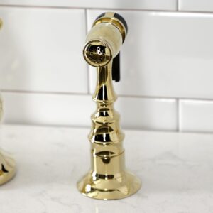 Kingston Brass KS7752AXBS English Country Bridge Kitchen Faucet, Polished Brass