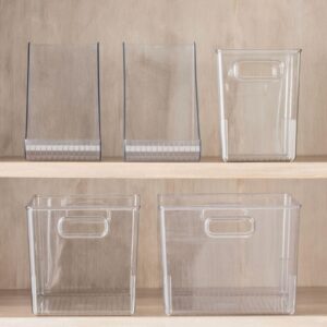 mDesign Large Plastic Bathroom Storage Organizer Bin with Handles - Organization for Bathroom Vanity, Cabinet, Closet Shelf, or Under the Bathroom Sink Organizer - Ligne Collection - 8 Pack - Clear