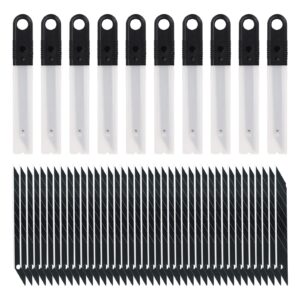 manufore 100pcs 9mm snap-off replacement blades 30 degree sk5 black blades for 9mm universal art knife for wallpaper, paper, eyebrow pencil, crafts