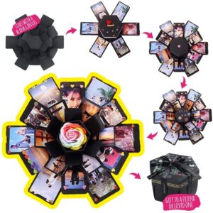 Explosion Gift Box - Photo Box, A Creative Six-sided Gift Box. Love Memory DIY Handmade Photo Album Scrapbook, A Surprising Birthday Gift, Ideal for Weddings, Christmas or Valentine's Day