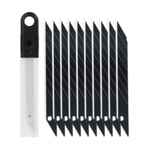 MANUFORE 100PCS 9mm Snap-off Replacement Blades 30 Degree SK5 Black Blades for 9mm Universal Art Knife for Wallpaper, Paper, Eyebrow Pencil, Crafts