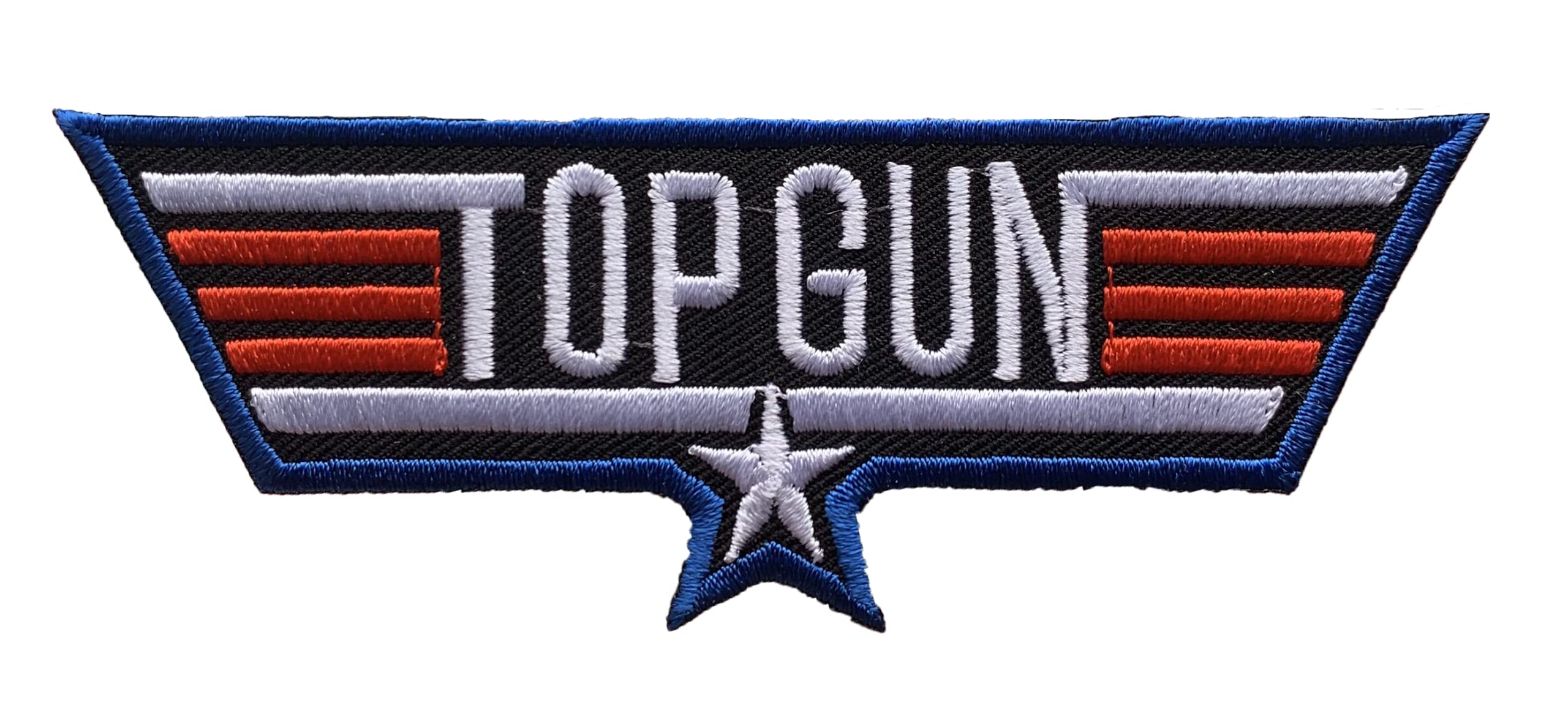 Top Gun Logo, Size 4.5x1.5 Inches Embroidered Iron on Patch. by TheDNtrading.