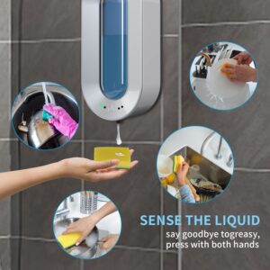 Automatic Soap Dispenser Touchless, Haiaoxonr 700ml wall mounted soap dispenser supports hand soap, dishwashing liquid, etc. for bathroom, kitchen, hotel, office, home and commercial places.