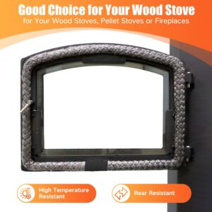 Wood Stove Gasket (7/8" x 72" Rope), Wood Stove Door Gasket, Grey Color Fiberglass Gasket, Wood Stove Door Seal, 7/8 in High Temperature Resistant Wood Stove Gasket Rope