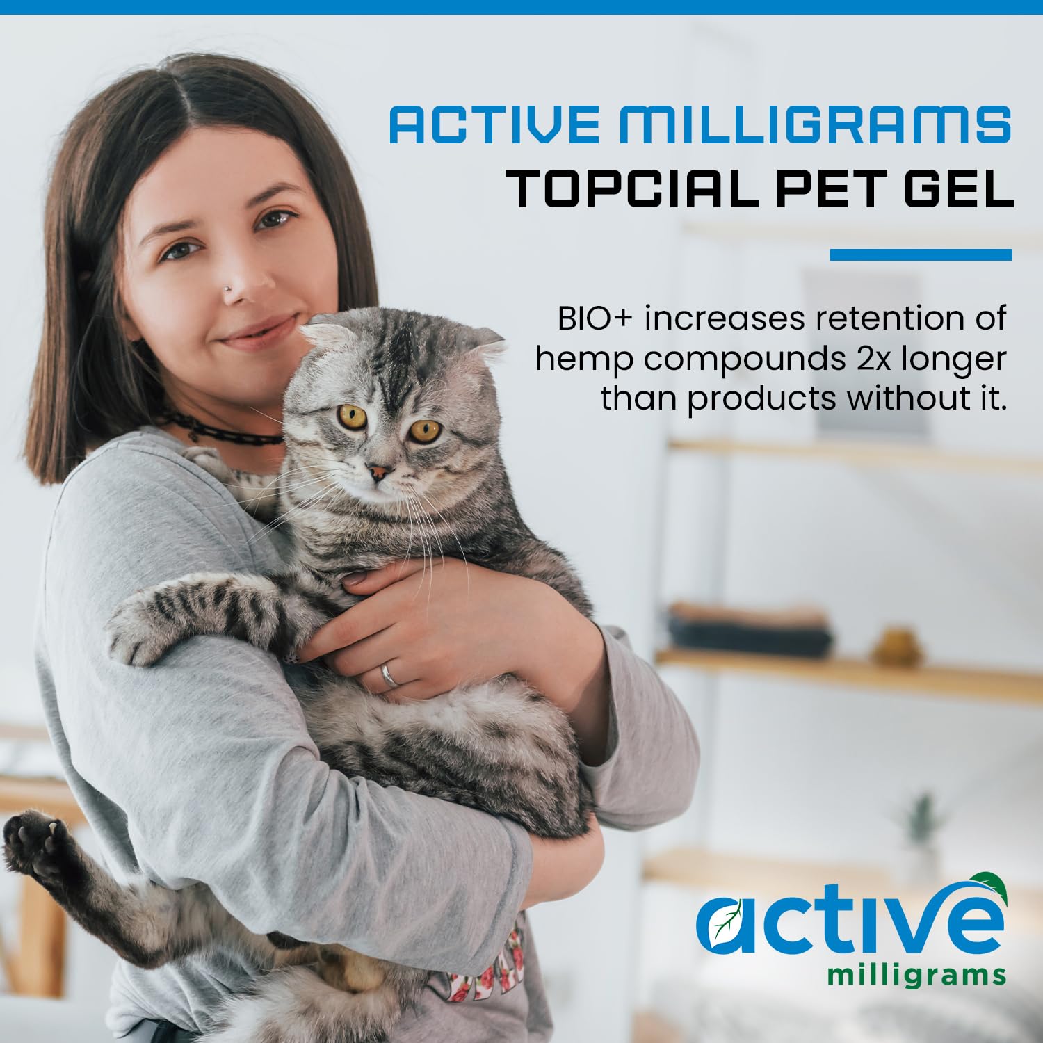 active milligrams Hemp Topical Pet Gel - Cat, Dog Calming Treats & Anxiety Relief - Calm Down Stress - Ideal for Dogs and Cats - Veterinary Formulated - 11 Grams