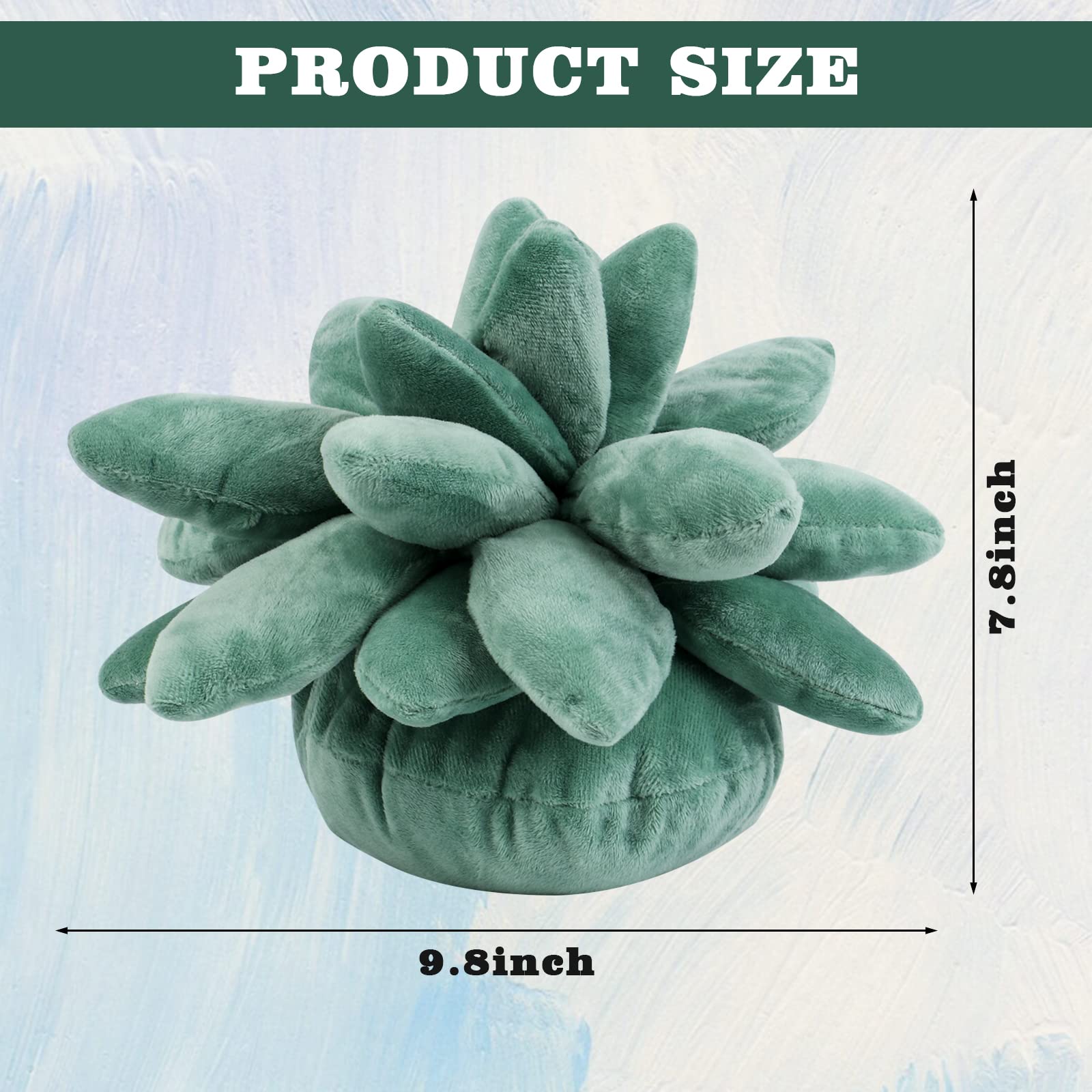 2Pcs 3D Succulents Cactus Pillow 9.8x7.8 Inch 3D Succulent Throw Pillow Cactus Plush Cute Succulents Flower Plant Shaped Cushion Baby Green Plant Throw Pillows Sofa Cushion Office Pillow Kids Toys