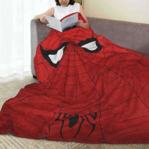 Red Spider Fleece Throw Blanket - Fun Hero Fleece Throw Blanket for Girls & Boys, Soft & Cozy Plush Lightweight Fabric Bed, Cool Bedroom Decor, Kids Throw Blanket - Size 50”x 60”