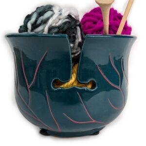 ABHANDICRAFTS Ceramic Yarn Bowl for Knitting – Large Yarn Holder, Crochet Storage, Perfect Funny Gift for Knitters