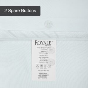 ROYALE White Duvet Cover Queen Size - Washed Duvet Cover Set, 3 Piece Double Brushed Duvet Covers with Button Closure & Corner Ties - 1 Duvet Cover 90x90 inches and 2 Pillow Shams - Comforter Cover