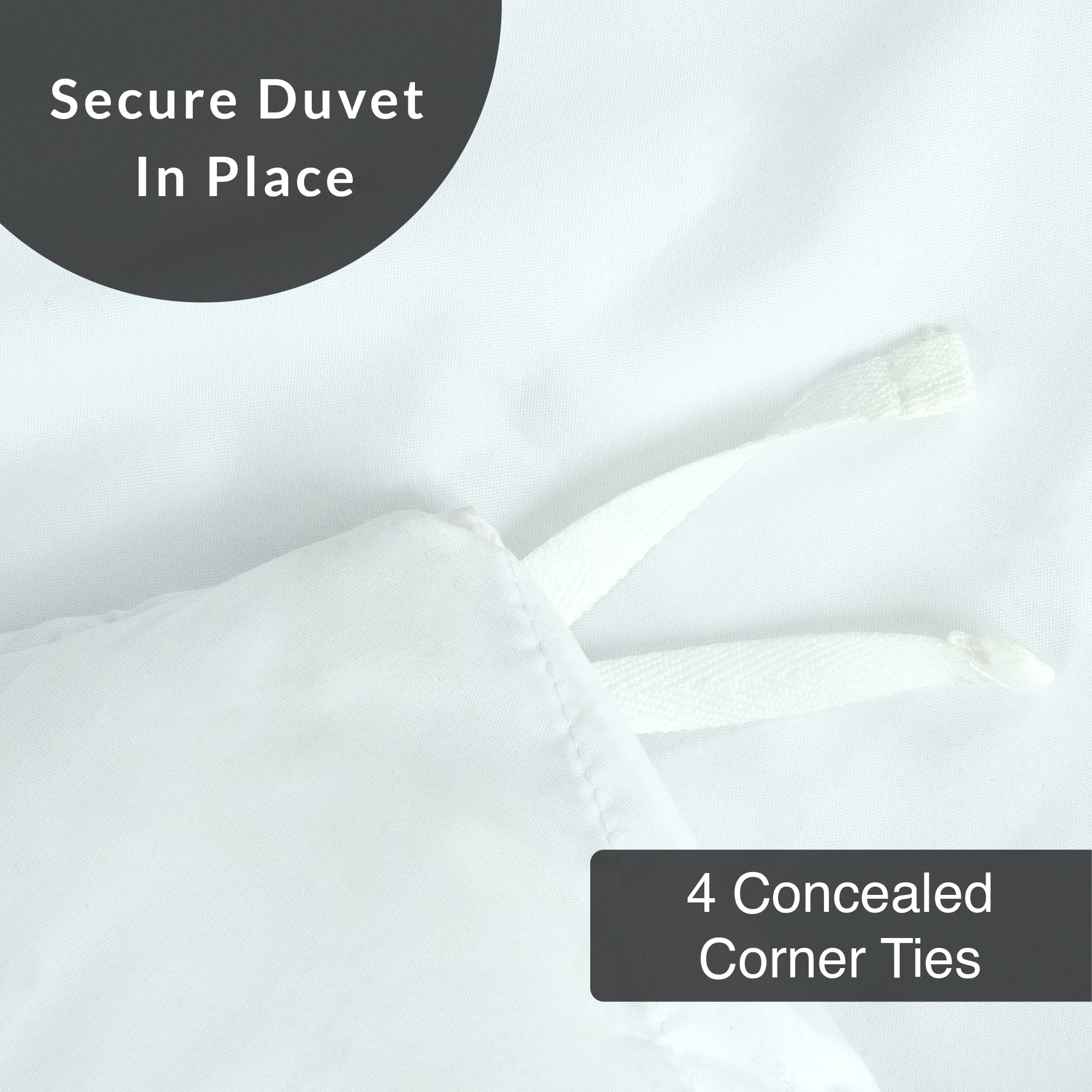 ROYALE White Duvet Cover Queen Size - Washed Duvet Cover Set, 3 Piece Double Brushed Duvet Covers with Button Closure & Corner Ties - 1 Duvet Cover 90x90 inches and 2 Pillow Shams - Comforter Cover