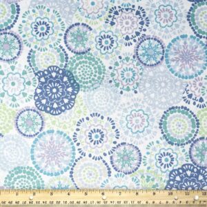 stitch & sparkle cotton 44" small wheels glacier color sewing fabric by the yard