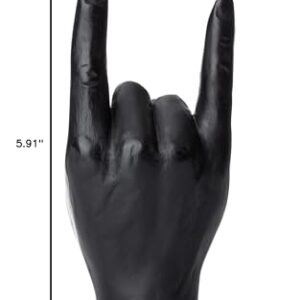 Gute Rock & Roll Hand Candle, Sign of The Horns Hand Gesture Candle, Gift for Music Lovers, Rockers, Bikers, Rock Lovers! - 15x10cm (Black)