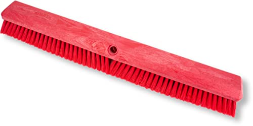 SPARTA 41891EC05 Omni Sweep Plastic Push Broom Head, Heavy Duty, Industrial Broom With Color Code System For Outdoor, Indoor, Garage, Concrete, Patio, Kitchen, Bathroom, 24 Inches, Red