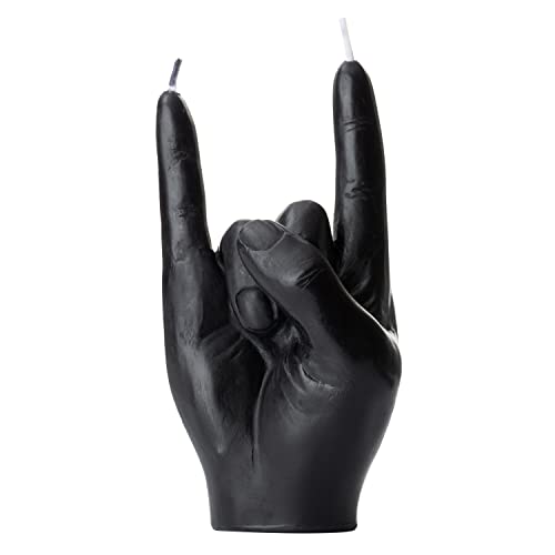 Gute Rock & Roll Hand Candle, Sign of The Horns Hand Gesture Candle, Gift for Music Lovers, Rockers, Bikers, Rock Lovers! - 15x10cm (Black)